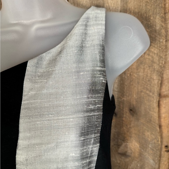 Rag & Bone Silver/Black Silk Dupioni One Shoulder Dress - Size 2 - Picture 6 of 15